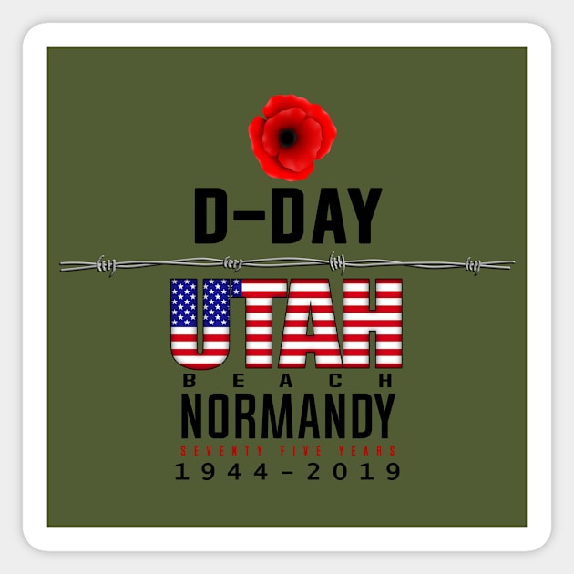 D Day Utah Beach Anniversary Sticker by SeattleDesignCompany